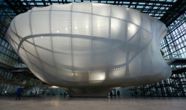 Il nuovo centro congressi all’Eur di Roma, soprannominato la “Nuvola”, dell’architetto Massimiliano Fuksas - 19 luglio 2016 (AP Photo/Domenico Stinellis)
